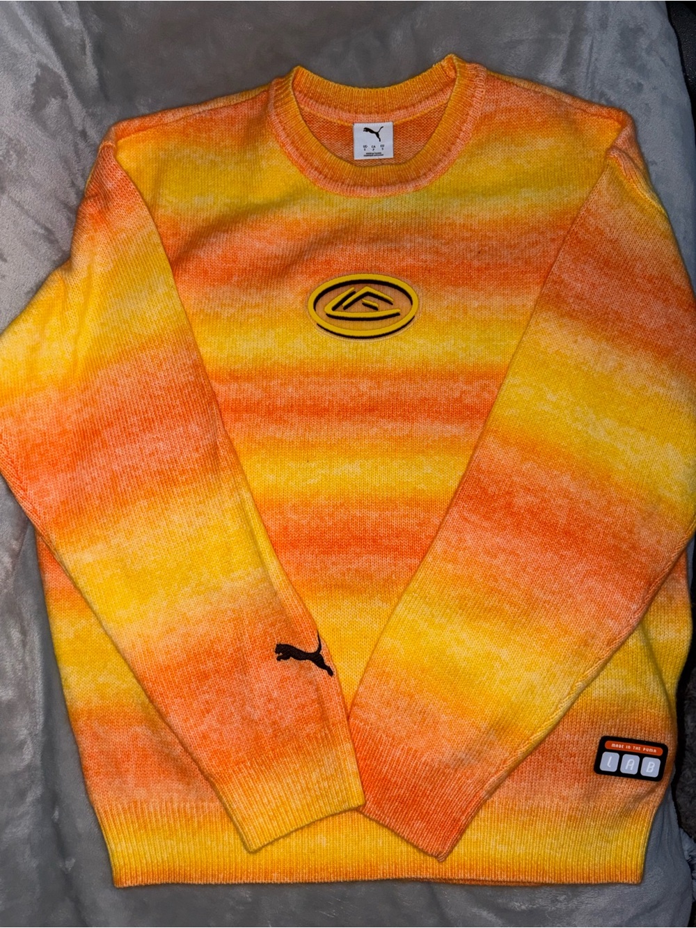 Puma Orange and Yellow Gradient Crewneck Sweater - Picture 3 of 14